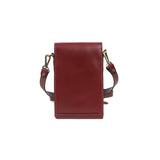 Genuine Leather Phone Crossbody Bag – Compact Burgundy Sling Pouch