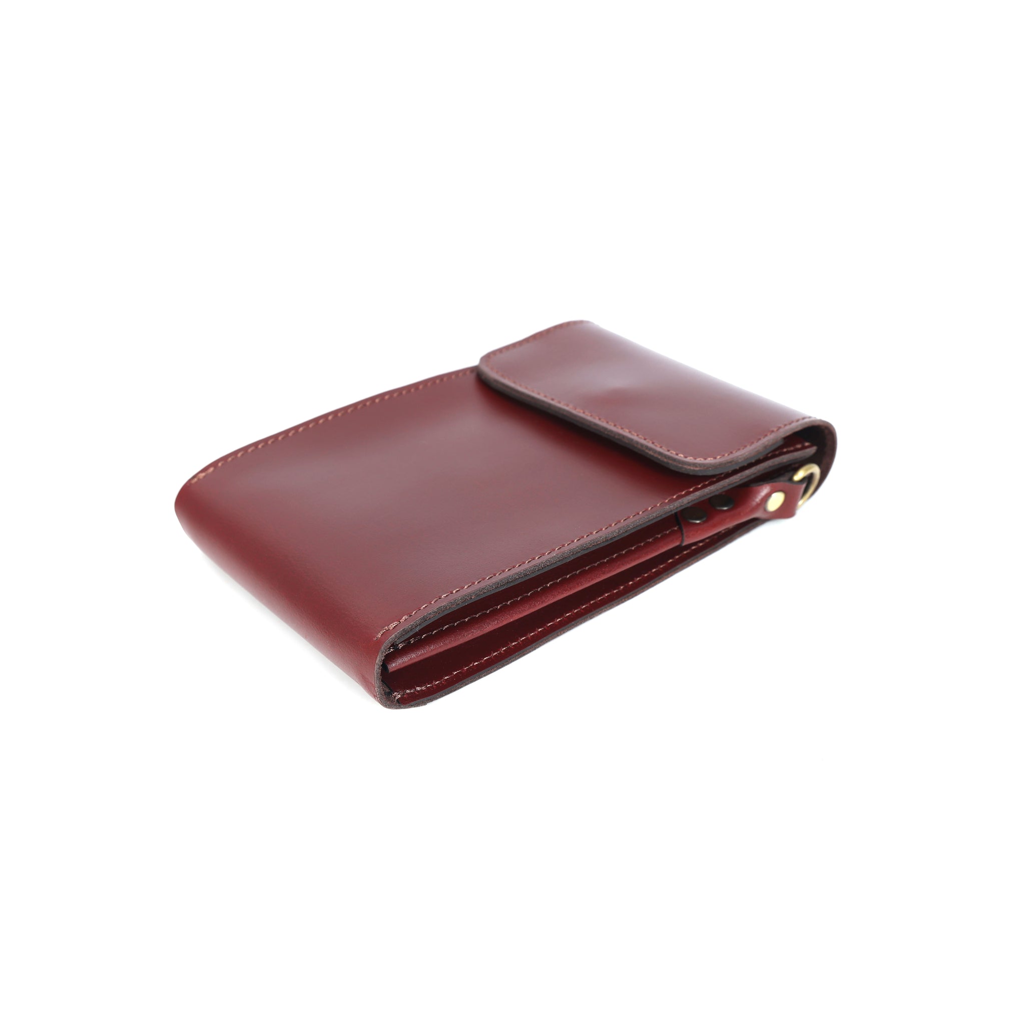 Genuine Leather Phone Crossbody Bag – Compact Burgundy Sling Pouch