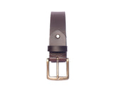 Dark Brown Leather Belt – Antique Buckle Formal Casual Waist Belt