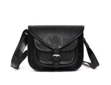 Embossed Leather Crossbody Bag – Buckle Flap Sling Bag
