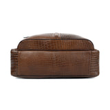 Croc-Embossed Leather Office Bag – Professional Laptop Briefcase