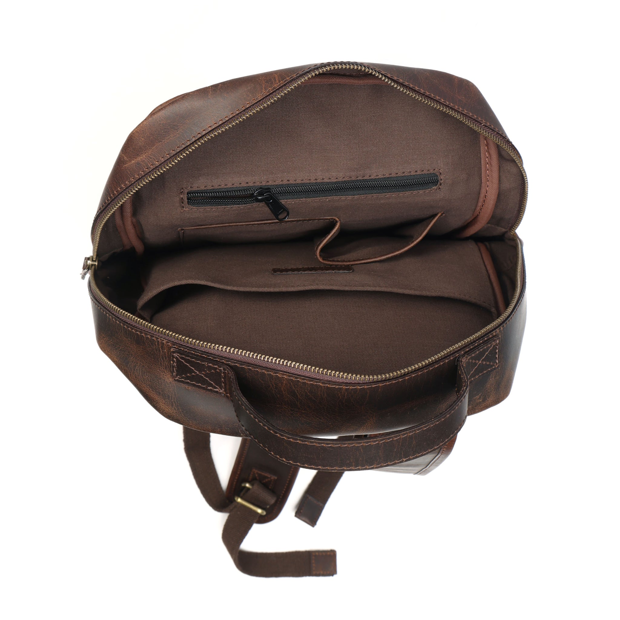 Full-Grain Leather Laptop Backpack – Professional Work Travel Bag
