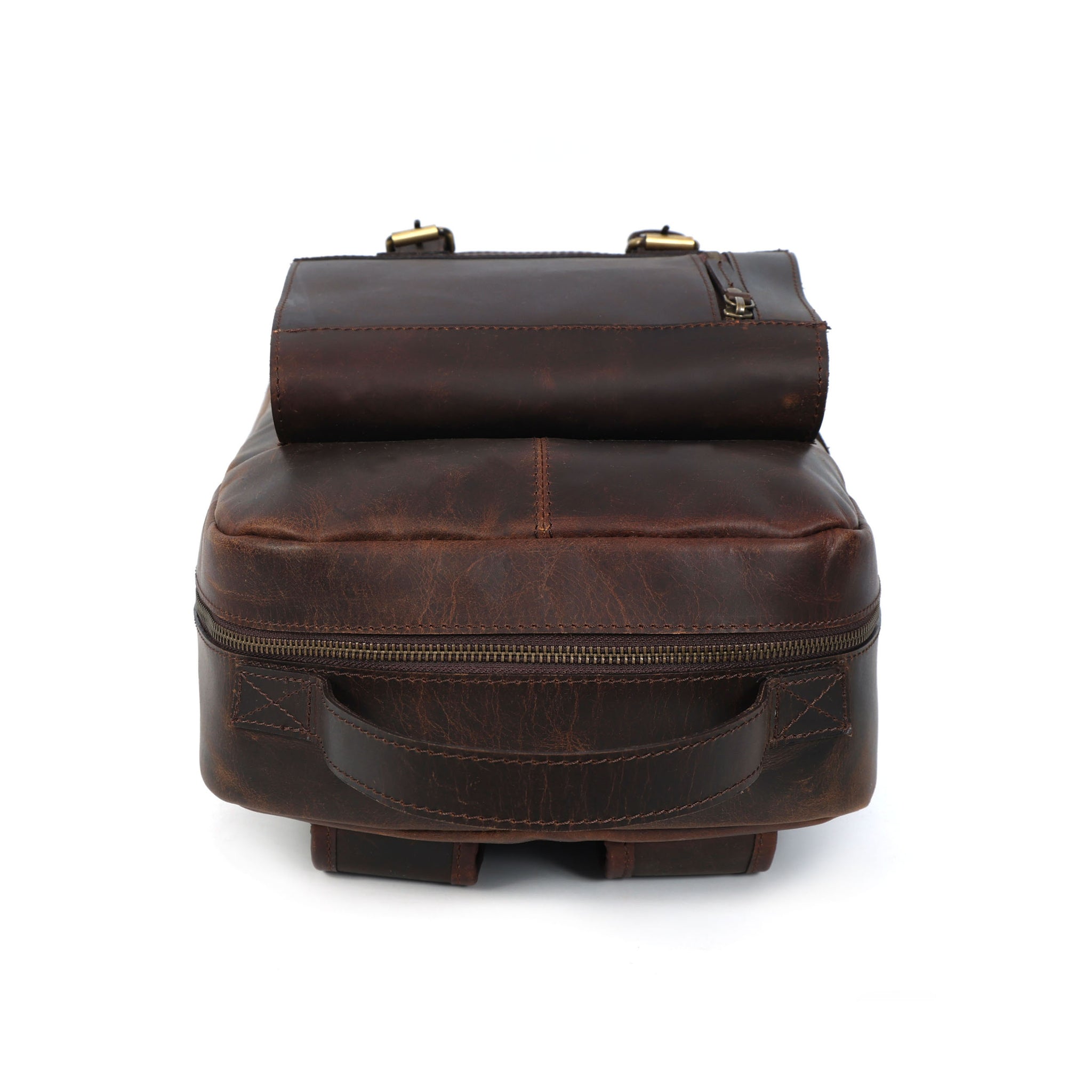 Full-Grain Leather Laptop Backpack – Professional Work Travel Bag