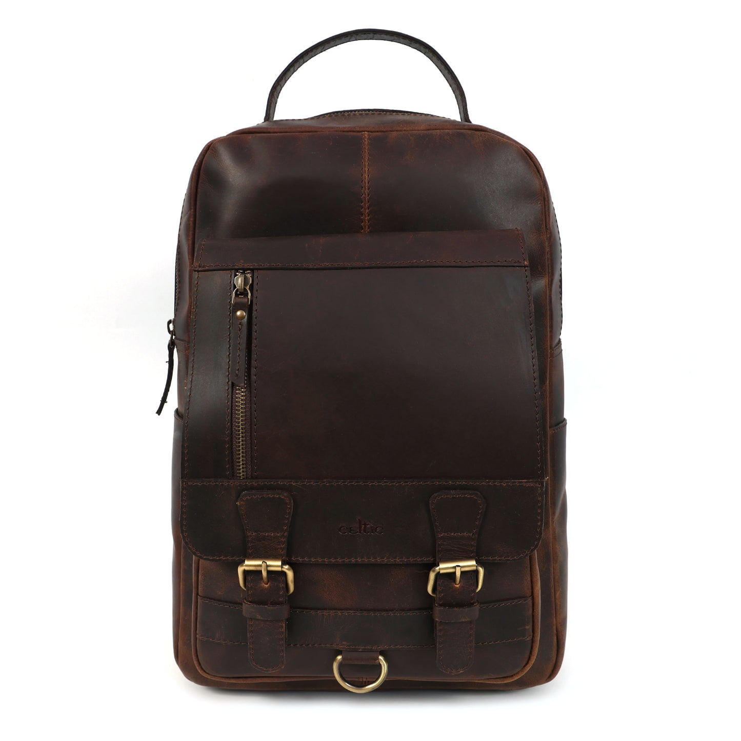 Full-Grain Leather Laptop Backpack – Professional Work Travel Bag