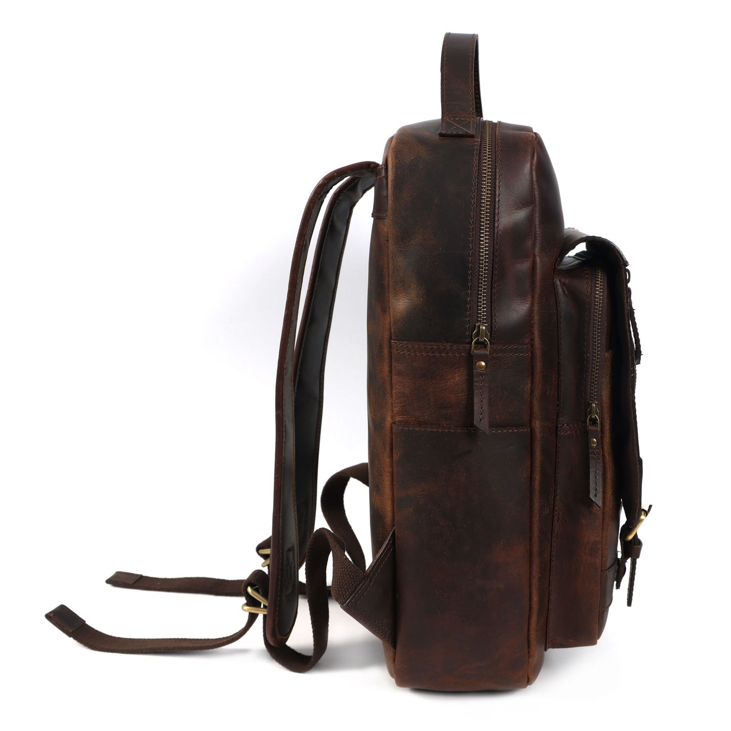 Full-Grain Leather Laptop Backpack – Professional Work Travel Bag
