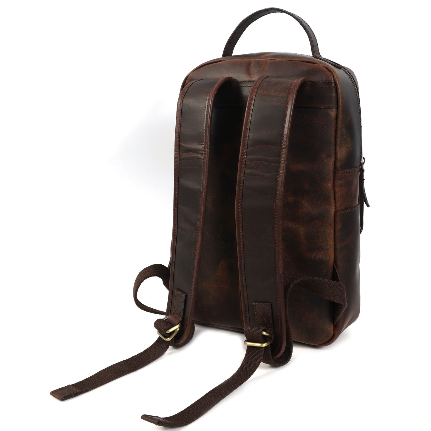 Full-Grain Leather Laptop Backpack – Professional Work Travel Bag