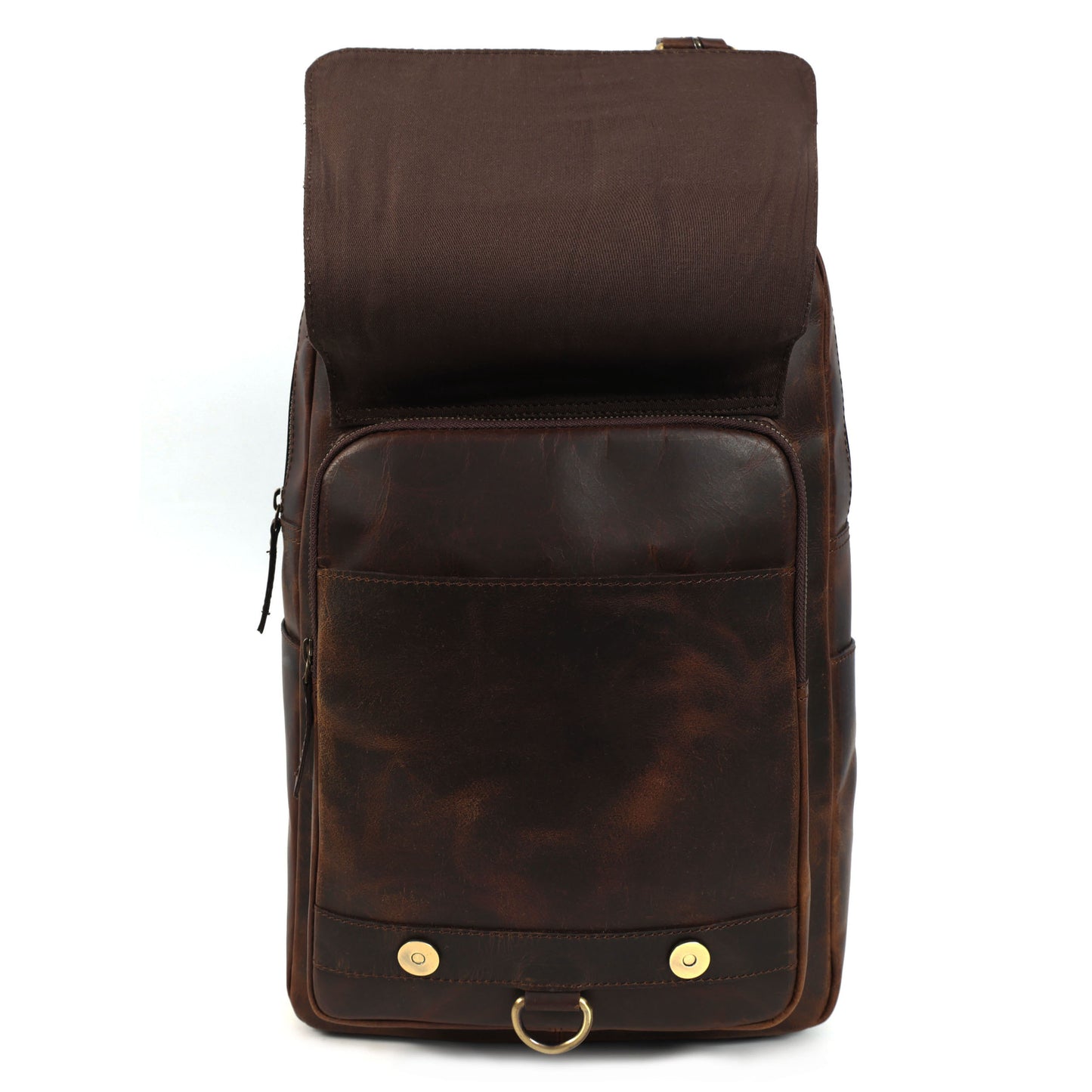 Full-Grain Leather Laptop Backpack – Professional Work Travel Bag