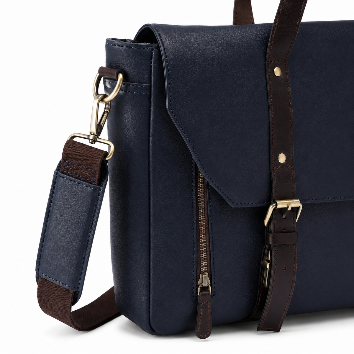 Genuine Leather Laptop Messenger Bag – Office Travel Satchel