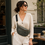 Leather Crossbody Waist Bag – Crescent Sling Bag with Adjustable Strap