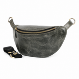 Leather Crossbody Waist Bag – Crescent Sling Bag with Adjustable Strap