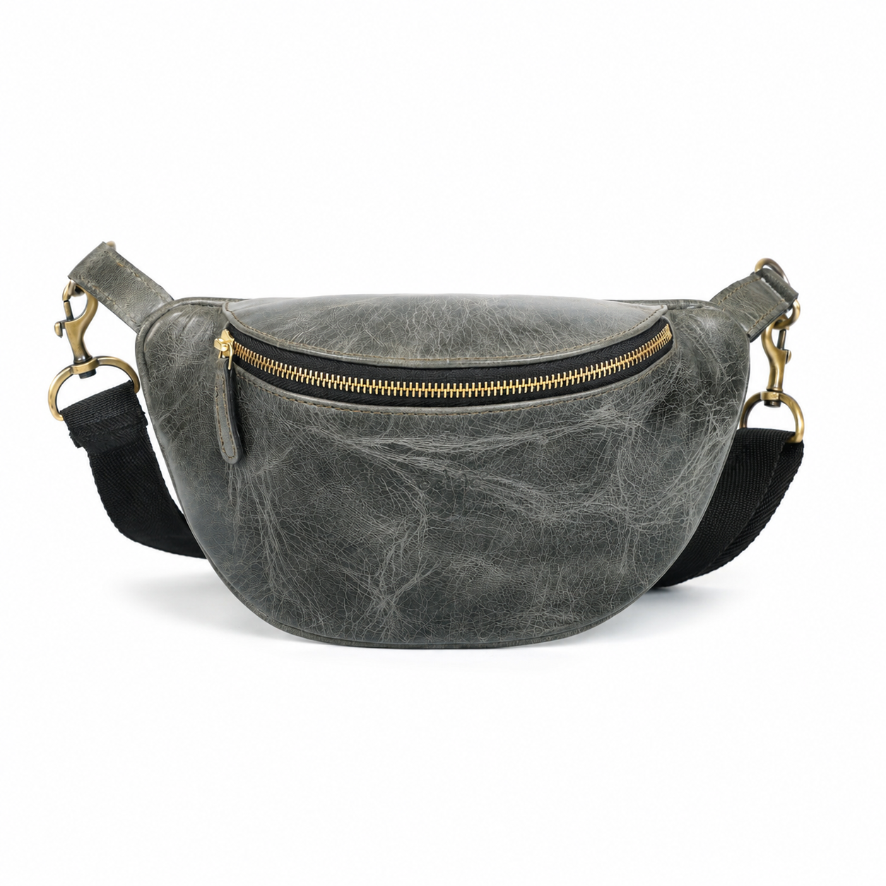 Leather Crossbody Waist Bag – Crescent Sling Bag with Adjustable Strap