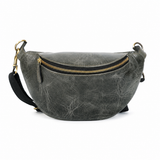 Leather Crossbody Waist Bag – Crescent Sling Bag with Adjustable Strap