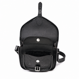 Embossed Leather Crossbody Bag – Buckle Flap Sling Bag