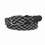 Handwoven Elastic Braided Belt – Adjustable Casual Belt with Leather Ends