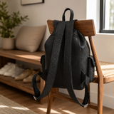 Genuine Leather Utility Backpack – Vintage Travel Bag with Buckle Pockets