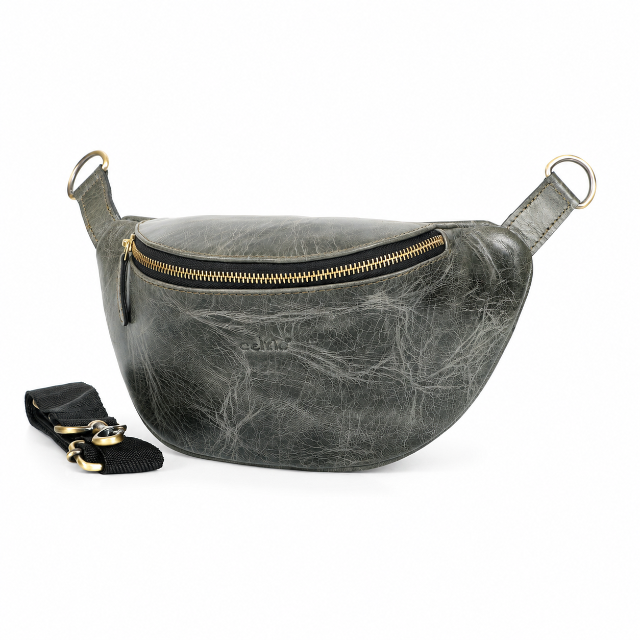 Full-Grain Leather Waist Bag – Crossbody Belt Bag for Travel