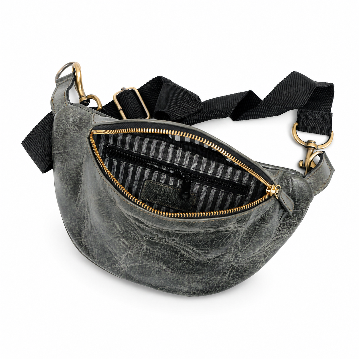 Full-Grain Leather Waist Bag – Crossbody Belt Bag for Travel