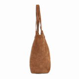 Suede Leather Tote Bag – Spacious Shoulder Bag for Work & Travel