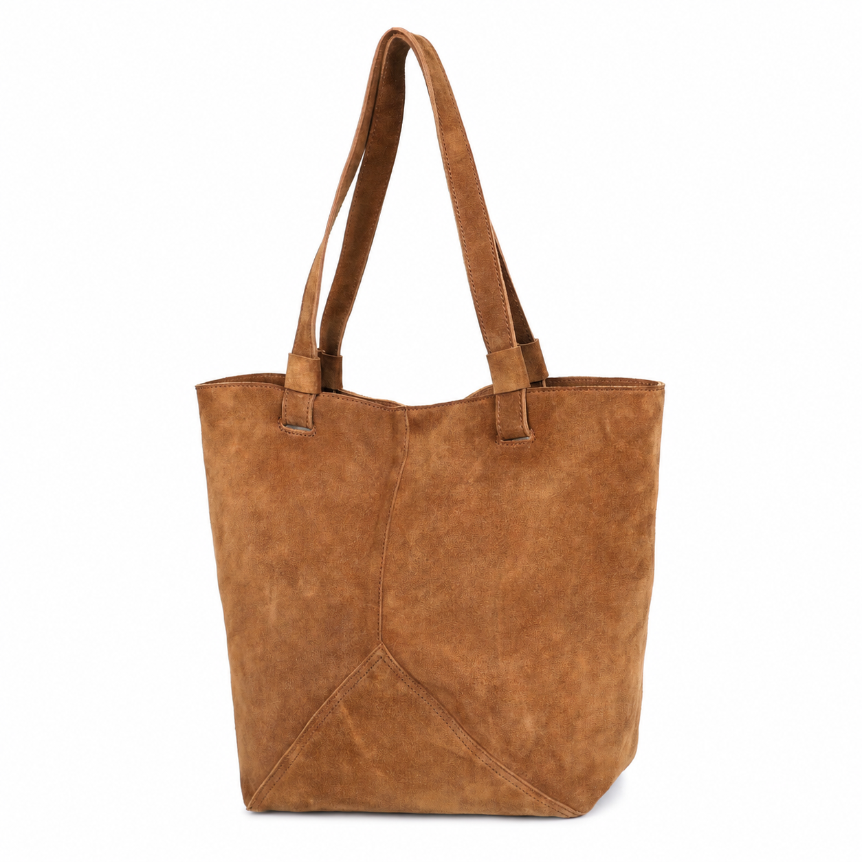 Suede Leather Tote Bag – Spacious Shoulder Bag for Work & Travel