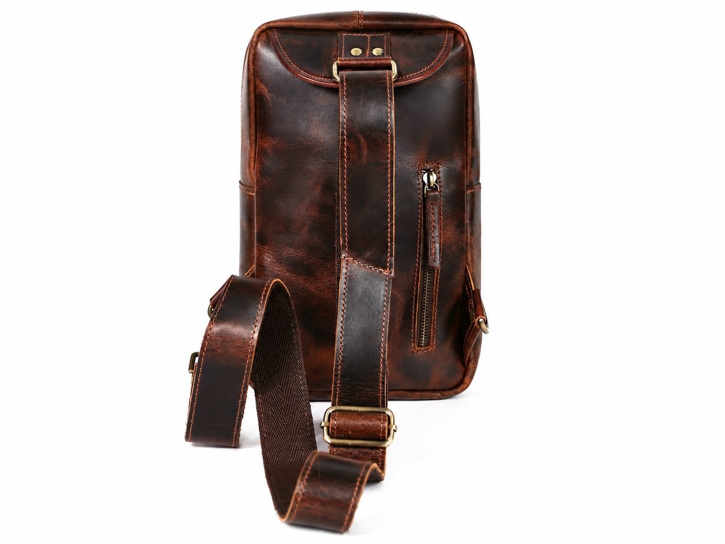 Genuine Leather Crossbody Sling Bag – Vintage Travel Shoulder Bag