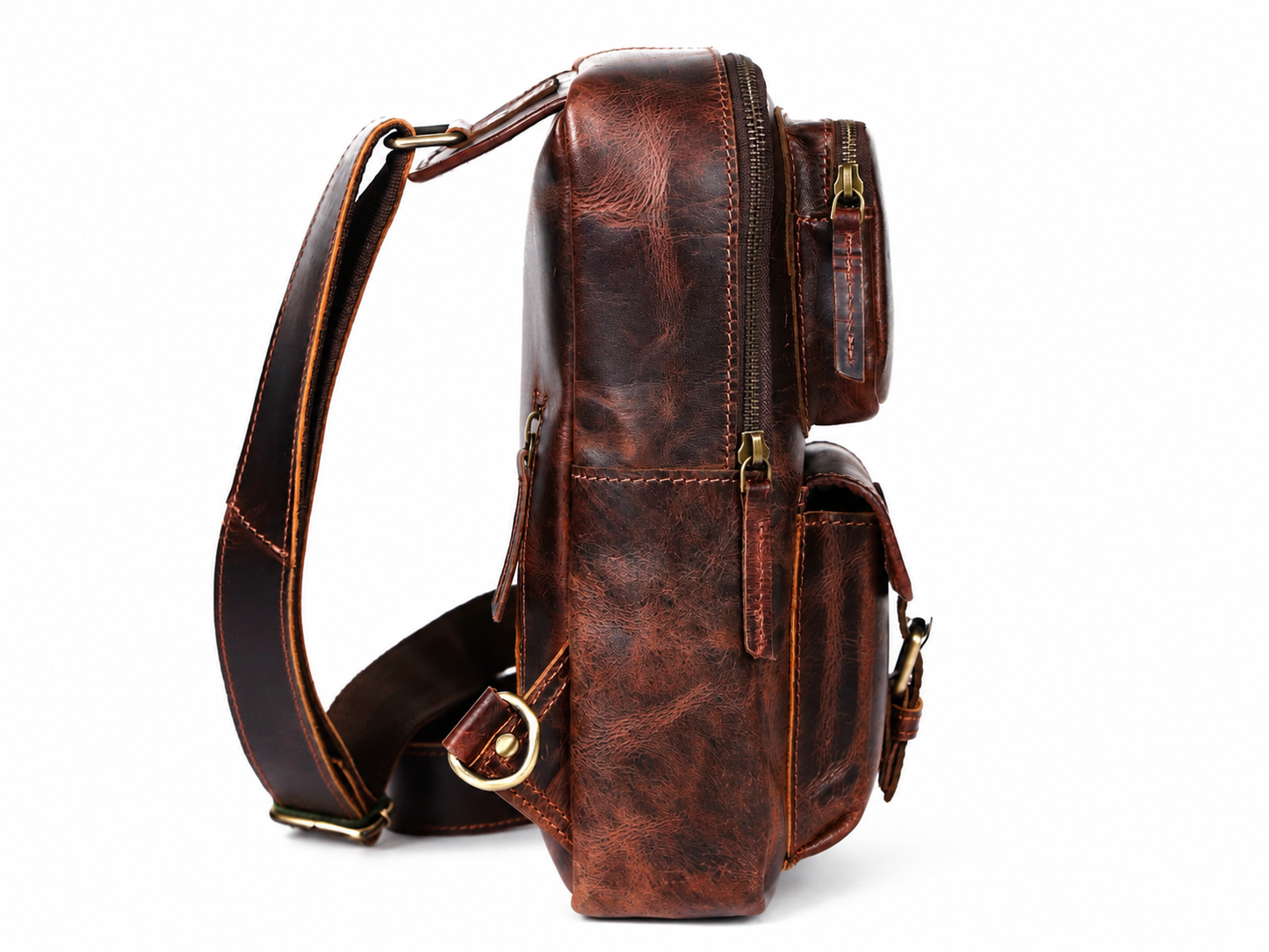 Genuine Leather Crossbody Sling Bag – Vintage Travel Shoulder Bag