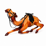 Handcrafted Leather Camel Figurine – Premium Saddle Decor Showpiece