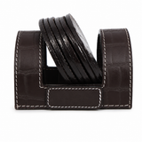 Croc-Textured Leather Coaster Set – Premium Desk & Table Decor