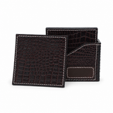 Croc-Textured Leather Coaster Set with Holder – Premium Table Decor