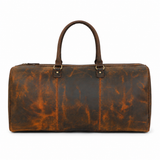 Full-Grain Leather Duffel Bag – Large Weekender Travel Bag
