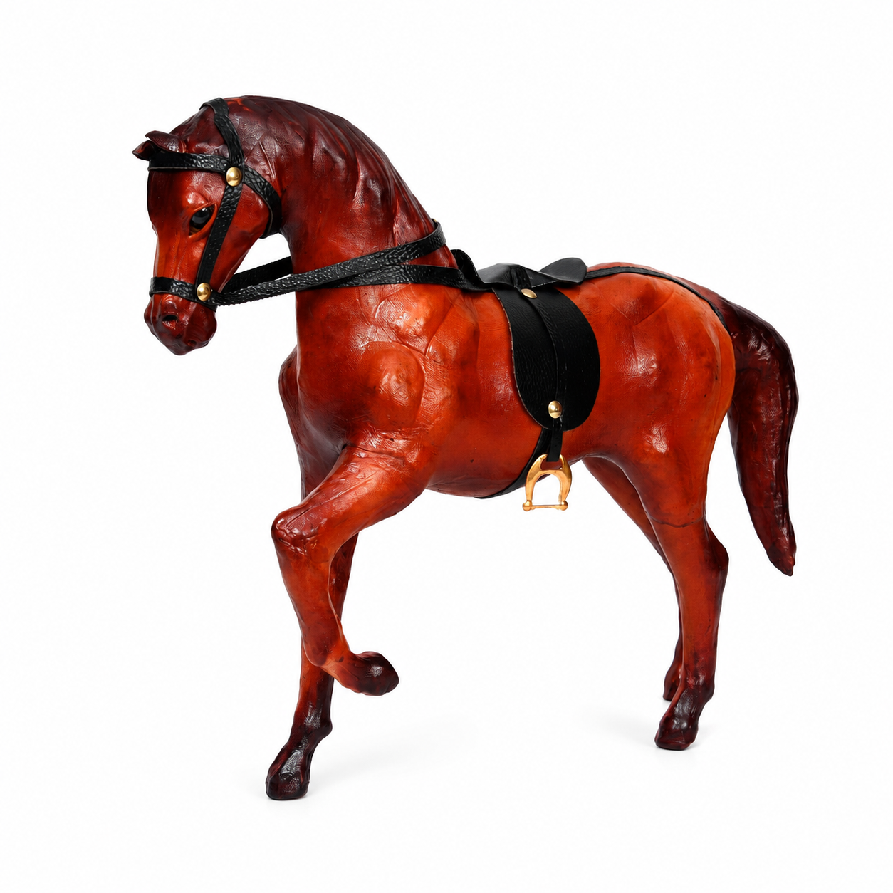 Handcrafted Leather Horse Showpiece – Luxury Decorative Horse Figurine