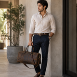 Full-Grain Leather Duffel Bag – Large Weekender Travel Bag