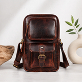 Genuine Leather Crossbody Sling Bag – Vintage Travel Shoulder Bag