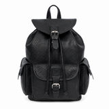 Genuine Leather Utility Backpack – Vintage Travel Bag with Buckle Pockets