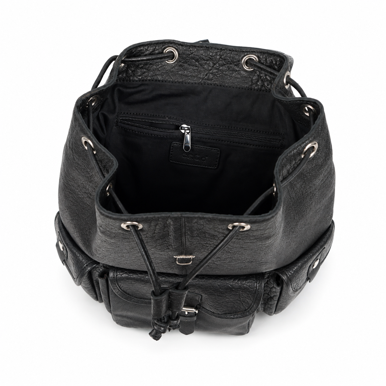Genuine Leather Utility Backpack – Vintage Travel Bag with Buckle Pockets