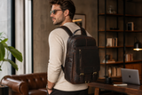Full-Grain Leather Laptop Backpack – Professional Work Travel Bag