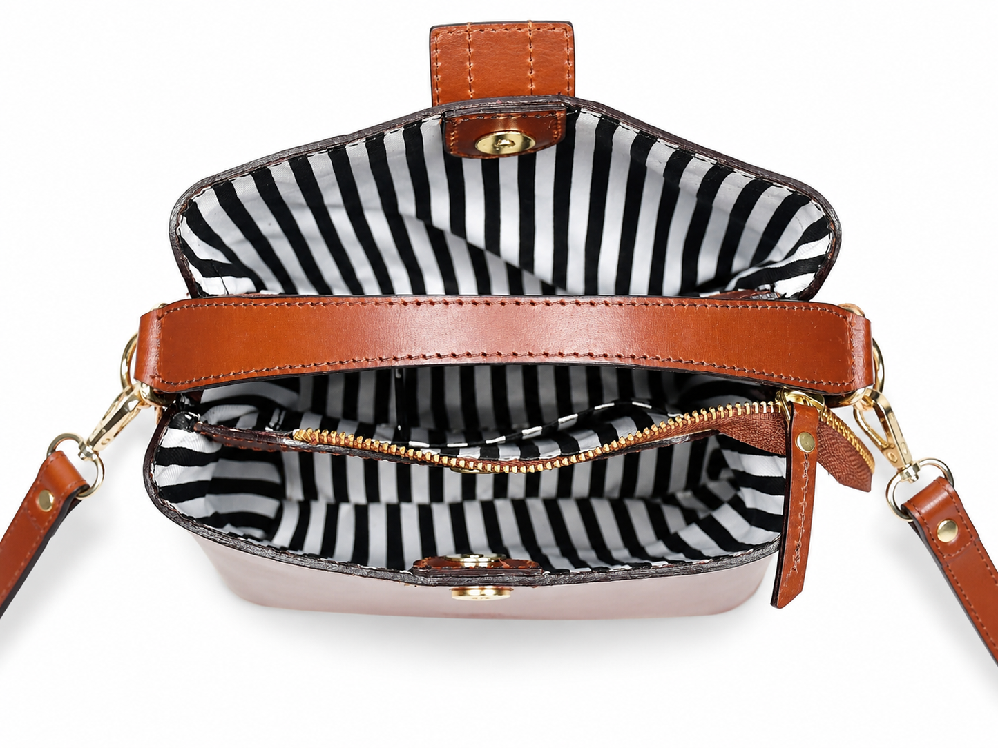 Leather Top Handle Sling Bag – Elegant Shoulder Bag with Gold Hardware