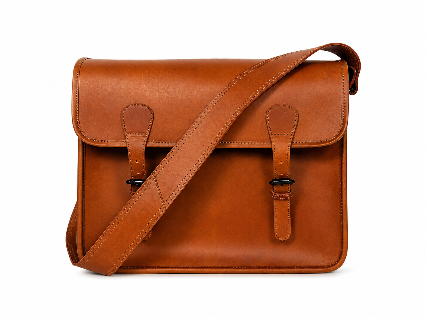 Genuine Leather Messenger Bag – Classic Laptop Satchel Shoulder Bag