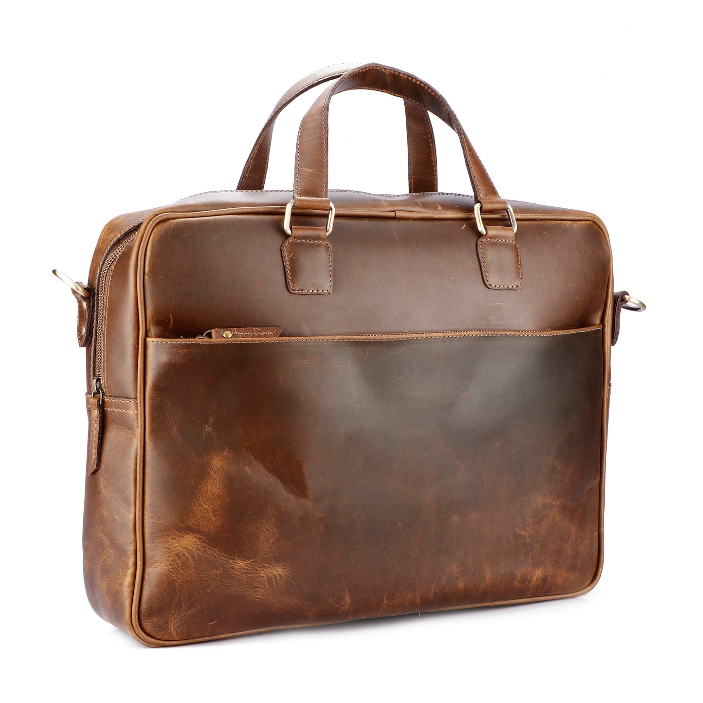 Vintage Leather Briefcase – Professional Laptop Office Travel Bag