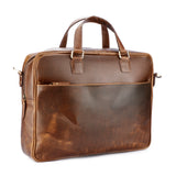 Vintage Leather Briefcase – Professional Laptop Office Travel Bag