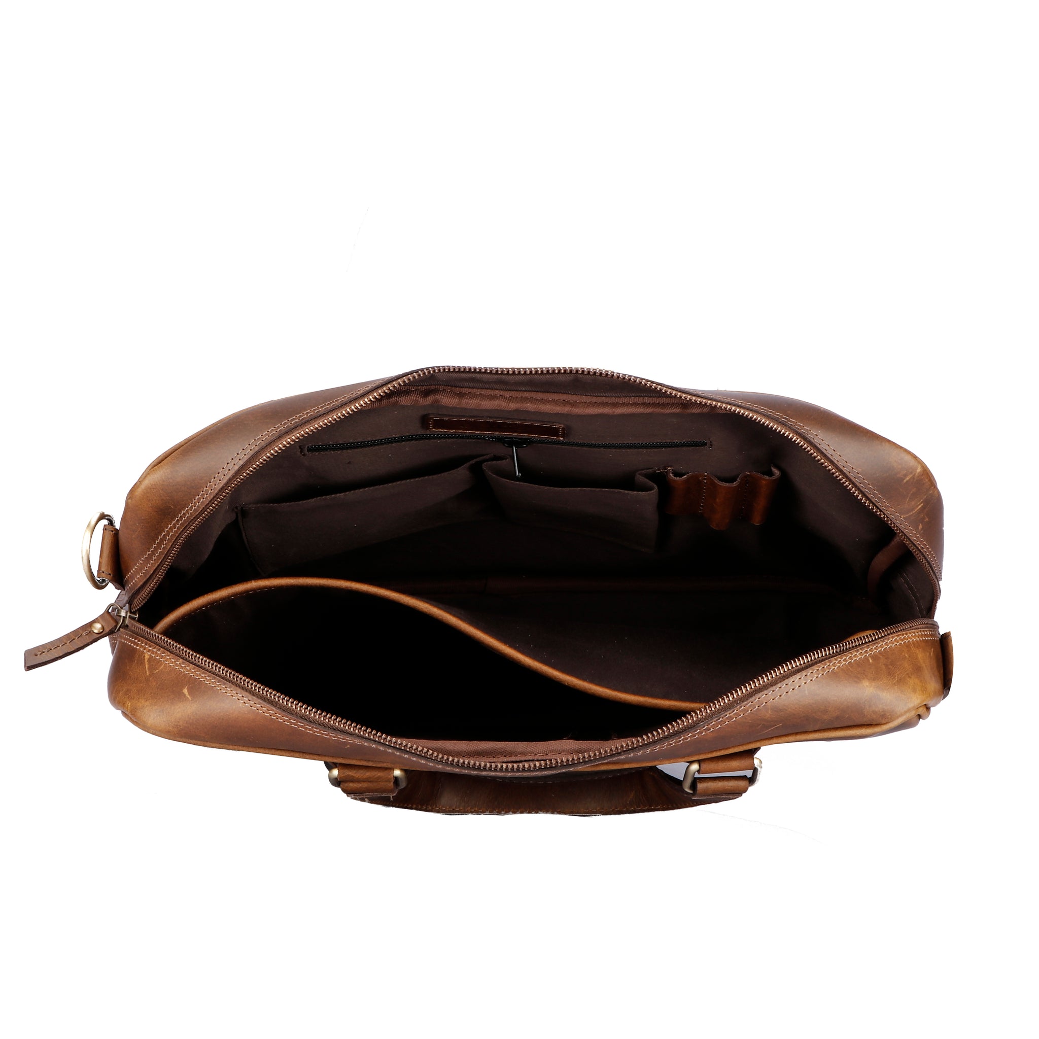 Vintage Leather Briefcase – Professional Laptop Office Travel Bag