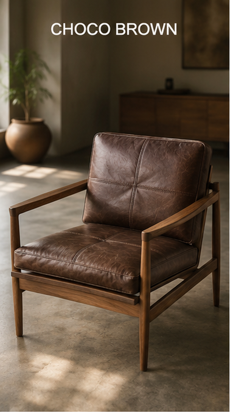Custom Full-Grain Leather Sofa Cushion Cover – Made-to-Measure Seat Cover