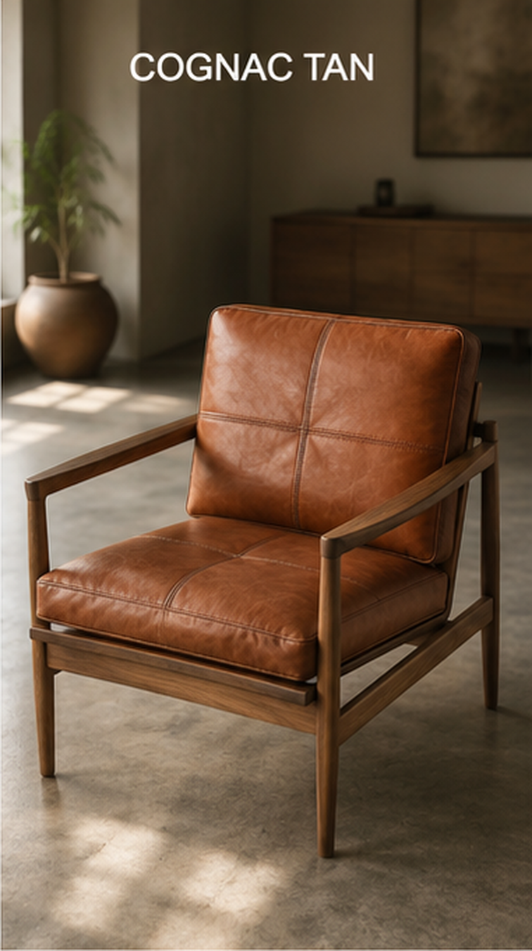 Custom Full-Grain Leather Sofa Cushion Cover – Made-to-Measure Seat Cover