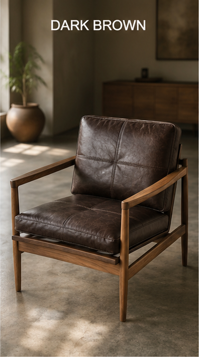 Custom Full-Grain Leather Sofa Cushion Cover – Made-to-Measure Seat Cover