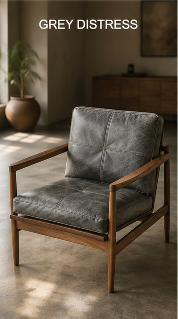 Custom Full-Grain Leather Sofa Cushion Cover – Made-to-Measure Seat Cover