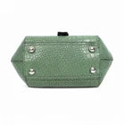 Green Croc-Embossed Leather Crossbody Bag – Sling Bag with Zip Closure