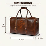 Brown Croc-Textured Leather Duffle Bag – Weekender Travel Bag