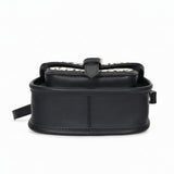 Black Leather Crossbody Bag – Animal Print Flap Sling Purse