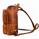 Men’s Tan Leather Crossbody Bag – Genuine Leather Sling Bag