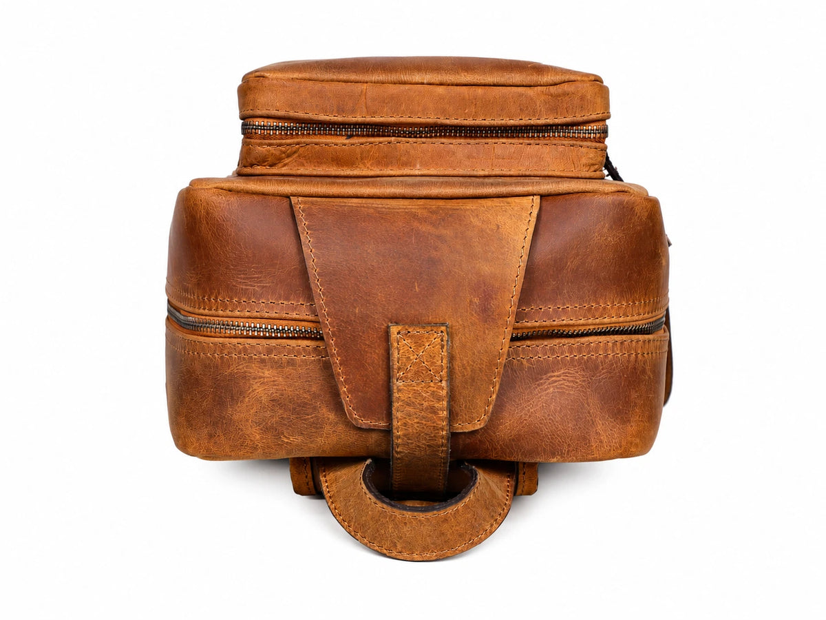 Men’s Tan Leather Crossbody Bag – Genuine Leather Sling Bag