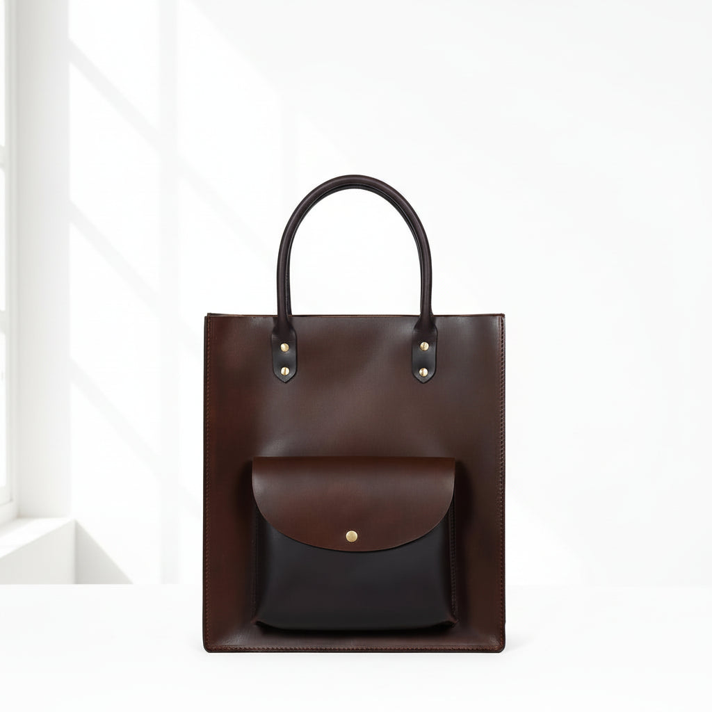 Brown Genuine Leather Shopper Tote Bag – Women’s Shoulder Bag